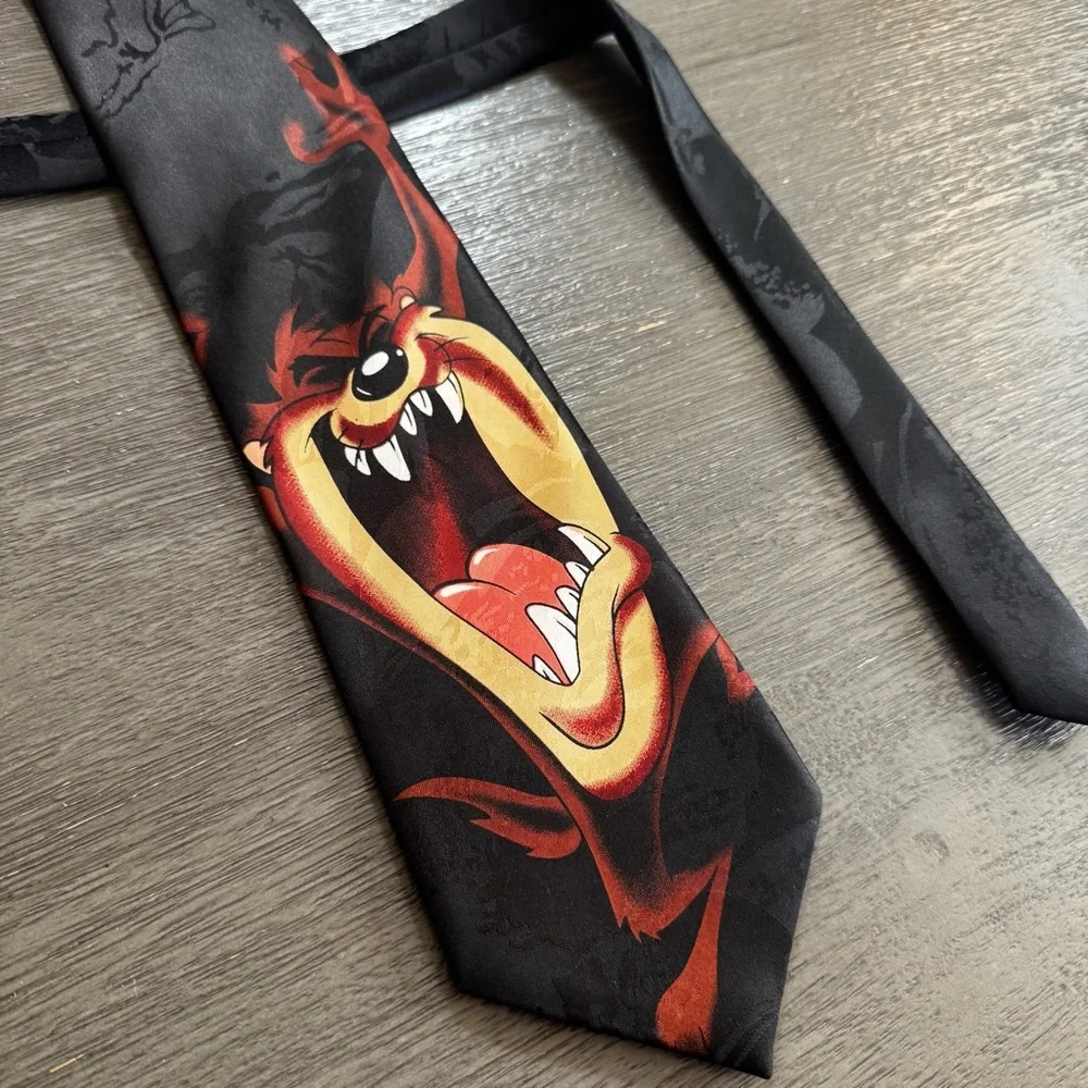 Vintage 90’s Looney Toons Taz Black Graphic Tie